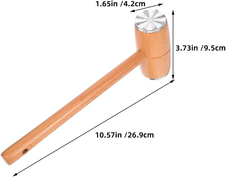 Ipetboom 2pcs Meat Tenderizer Tool: Meat Hammer Kitchen Wood Mallet With Dual-Sided Aluminum Caps For Tenderizing Steak Chicken Beef Pork