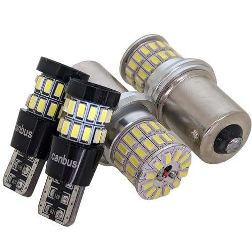 ARH Auto Accessories Lampadine P21W bianco freddo 50 SMD COB e 501 W5W 30 SMD lampadine – Confezione doppia