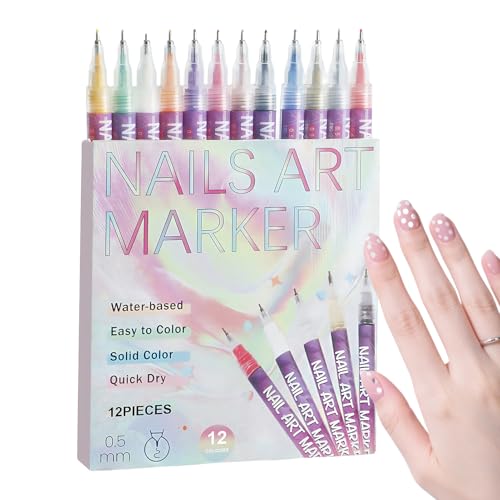 Lápices de esmalte de uñas – Pintura y manualidades Juego de suministros de manualidades con 12 piezas | Juego de bolígrafos de esmalte de uñas de gel | Para niños adultos mujeres principiantes salón