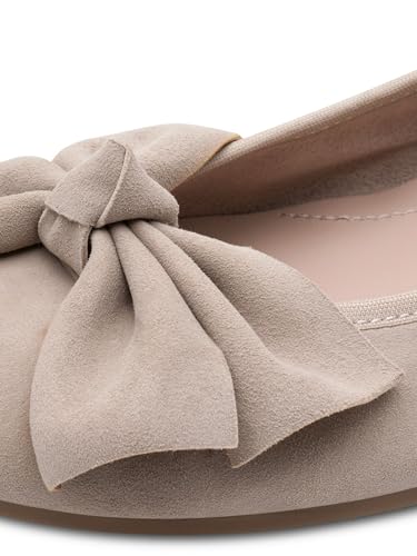 Tamaris Damen Ballerina Leder flach, beige, 40 EU