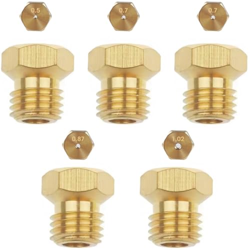 NJCXOLA 5 Pièces Gicleur gaz Butane Universels, Injecteur de Gaz Gicleur Bouteille Kit de Conversion, GPL Bouteille Gicleur Brûleur pour Cuisinière à Gaz de Brûleur...