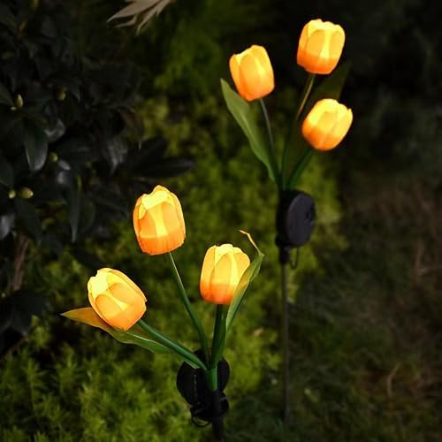JHPGEOE Solar Garden Lights Outdoor Waterproof Solar Lights Outdoor