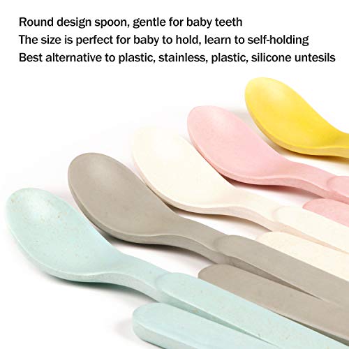Shopwithgreen 10 Pcs Bamboo Toddler Utensils Set, Kids Spoons And Forks Flatware Cutlery Set, Bpa Free | Dishwasher Safe, Child And Baby Feeding For Dinner, Dessert #TOP2