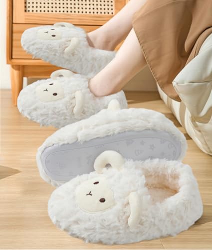 Laahoem Animal Slippers Soft Sole Indoor Shoes Winter Warm Thick Plush Fuzzy House Socks Furry Home Slippers For Girls Women Boys Men3