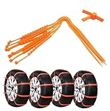 Universal Reusable Anti-Skid Nylon Tire Chains, Universal Reusable Anti-Skid Pe Tire Chains - Skid Safety for Any Road, For Cars Suvs Trucks, Reusable Winter Safety Chains for Snow Ice Mud (40)