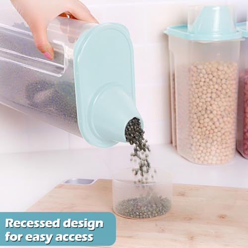 Dokeno 2er-Pack Futterbehälter Hund, Versiegelt Auslaufsicher, Hundefutter Aufbewahrung, Vorratsdosen für Lebensmittel mit Messbecher, Trockenfutter Aufbewahrung, Behälter für Haustiere Futter