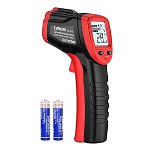 Infrared Thermometer, Eventek IR Laser Thermometer, Non-Contact Digital Temperature Gun -50°C~380°C (-58°F~716°F), Red…
