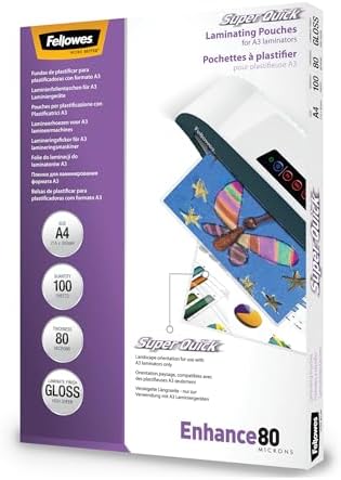 Lot De 100 Pochettes De Plastification A4 - 80 Microns - Pour Documents, Photos, Affichage