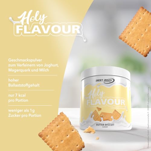 Best Body Nutrition - Holy Flavour - Geschmackspulver - Butter Biscuit - 250 g Dose - Aromapulver zur Verfeinerung von Speisen und Getränken - mit Butterkeksgeschmack