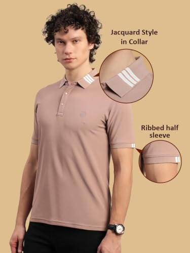Image of Lux Nitro Men's Polo T-Shirt with Jacquard Collar | Half Sleeve Collar T-Shirt for Men | Casual & Office Wear