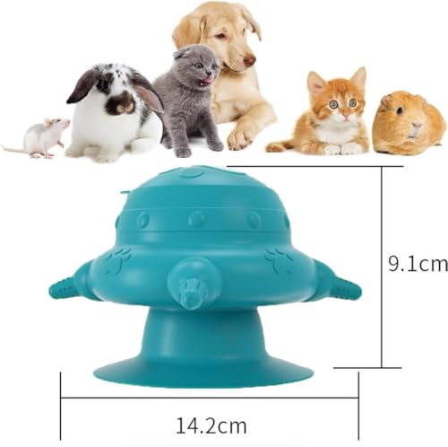Aufzuchthilfe Welpen Katze Milchfutterstation mit 4 Nippel Welpenfutterstation Silikon Stillstation Selbstfütternd Futterspender Welpenmilch Katzenmilch Futterstation für Baby Haustier (Blau)