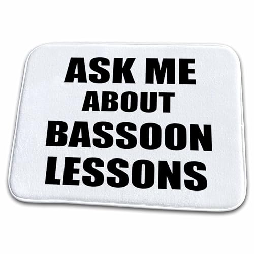 3dRose Bathroom Bath Rug Mat - Ask me About Bassoon Lessons self-Promotion Promotional Advert Advertising Music Teacher Marketing Typography