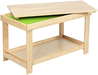 COSTWAY Wooden Kids Activity Table, Building Block Table with Storage, Removable Tabletop, Multifunctional Toddler Play Desk Boys Girls Gift for Bricks Crafts Arts Draw