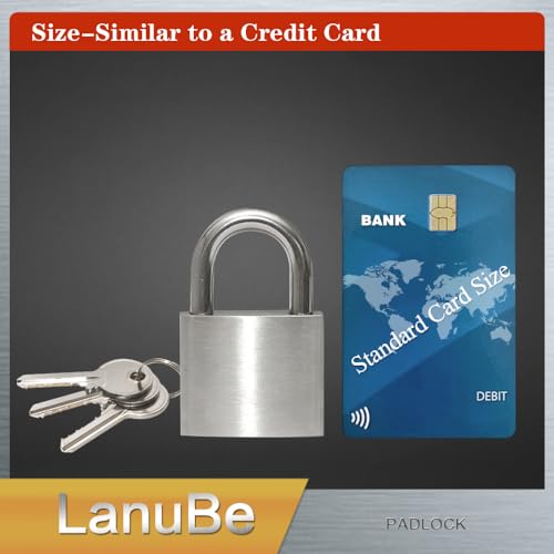 Image of LanuBe 304 Stainless Steel Keyed Alike Padlocks for Outdoor use, Pin Tumbler Padlock, 2 inch Wide Body, Stainless Steel Body Normal Shackle, Pack of 2