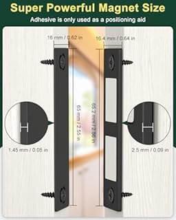 Jiayi 30 Lb Magnetic Door Catch Screw in Black, Heavy Duty Cabinet Latch, Cabinet Drawer Door Magnets, 2 Pack Kitchen Magnets Closures, Dual Pocket Door Magnets for RV, Cabinet Door, Barn Door