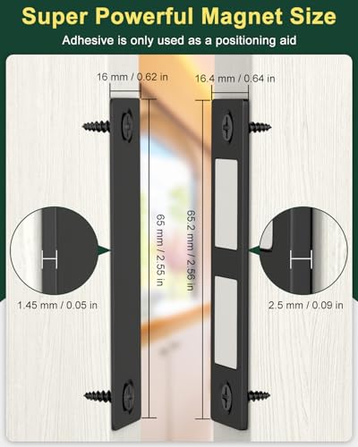 Jiayi 30 Lb Magnetic Door Catch Screw in Black, Heavy Duty Cabinet Latch, Cabinet Drawer Door Magnets, 2 Pack Kitchen Magnets Closures, Dual Pocket Door Magnets for RV, Cabinet Door, Barn Door - image 3