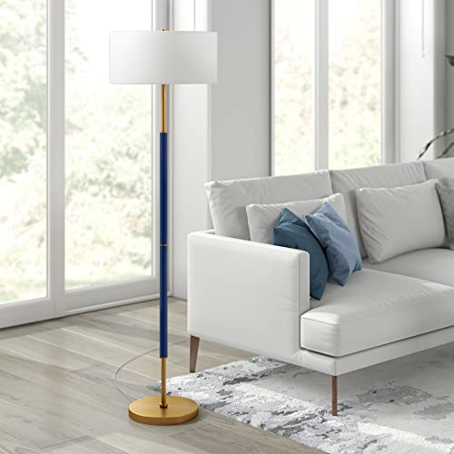 Image of Henn&Hart 61 inch Modern 2-Light Floor Lamp, Royal Blue