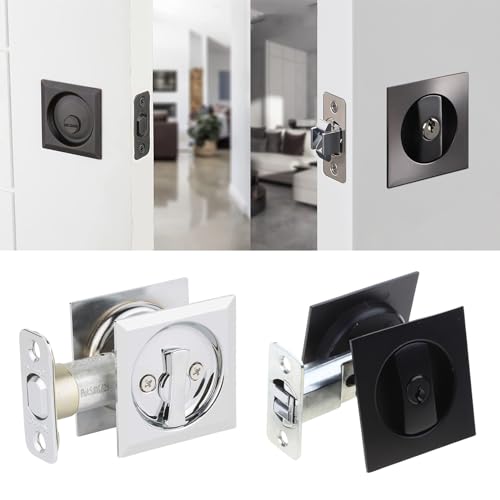 Privacy Pocket Door Square Black Sliding- for Barn Contemporary Privacy Square Pocket Hardware-Tool Sliding- Home and miniatura 2