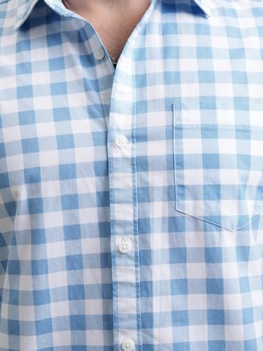 Image of Highlander Men's Slim Fit Checks Shirt | Full Sleeves | Regular Collar | Casual Shirts for Men