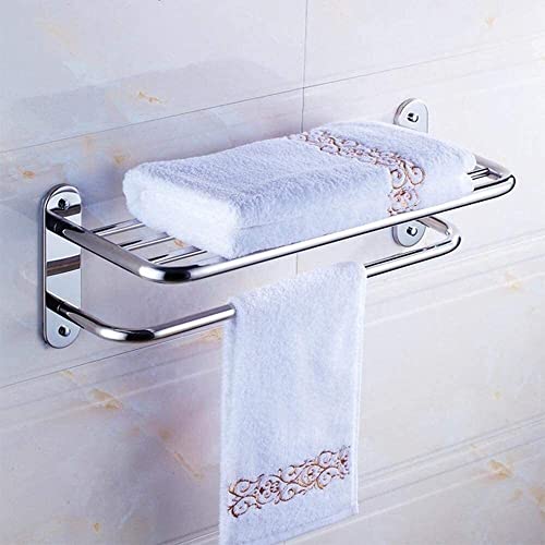 Porte-serviette en acier inoxydable mural avec barre de support - 6