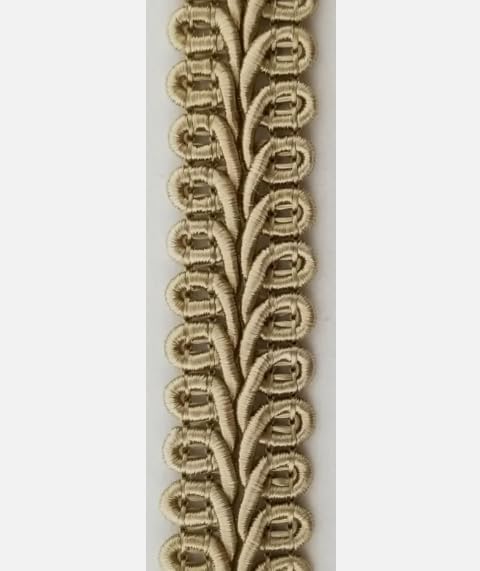 1 Pcs 1/2" Beige Chinese French Braid Gimp Trimming 12 Continuous Yards -Rk5