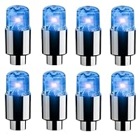 Syzplnwy 8 stuks Glow in The Dark LED-ventieldoppen met knipperlicht voor auto's, SUV's, vrachtwagens, motorfietsen, fietsen (4 kleuren Syzplnwy 8 stuks Glow in The Dark LED-ventieldoppen met knipperlicht voor auto's, SUV's, vrachtwagens, motorfietsen, fietsen (4 kleuren