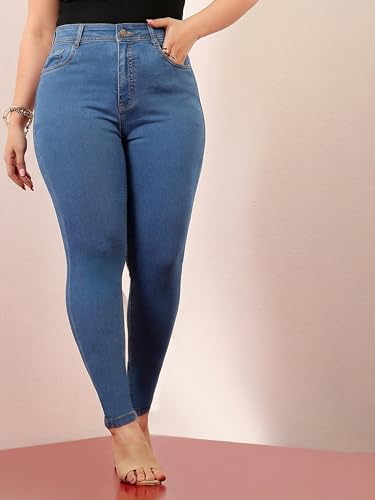 Image of Miss Chase A+ Women's Bootcut High Rise Regular Length Stretchable Denim Jeans