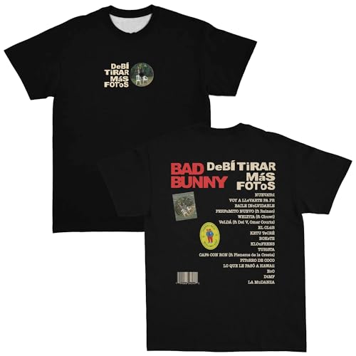 Debi Tirar Mas Fotos Shirt Bad Bunnys DTMF Shirt New Album Merch Graphic Tee Concert 2025 Rap Hip Hop T-Shirt Men Women Black