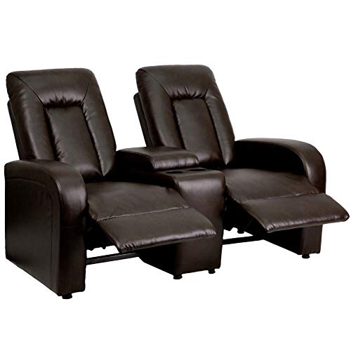 image for Flash Furniture Eclipse Series 2-Seat Reclining Brown LeatherSoft Thea