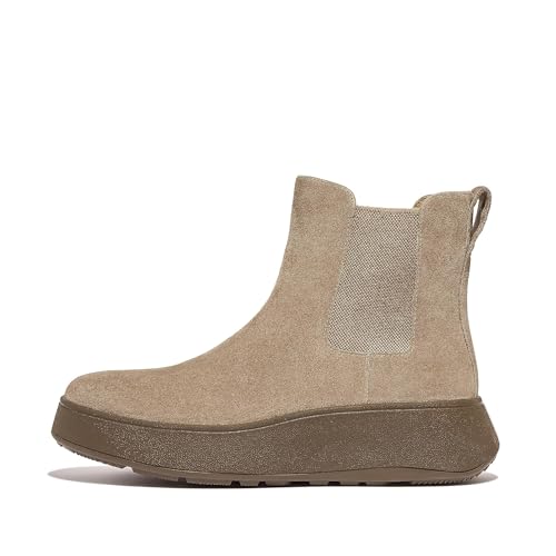 FitFlop womens F-mode Suede Flatform Chelsea Boots 2-tone Elastic2