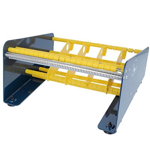 TE-Office Etikettenspender Labelspender aus Stahl für Haftetiketten Tischgerät manuell bis 265 mm inklusive 4 Rollenteiler