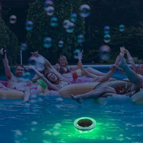 Luz Solar Flotante LED Verde para Piscina y Estanque 8