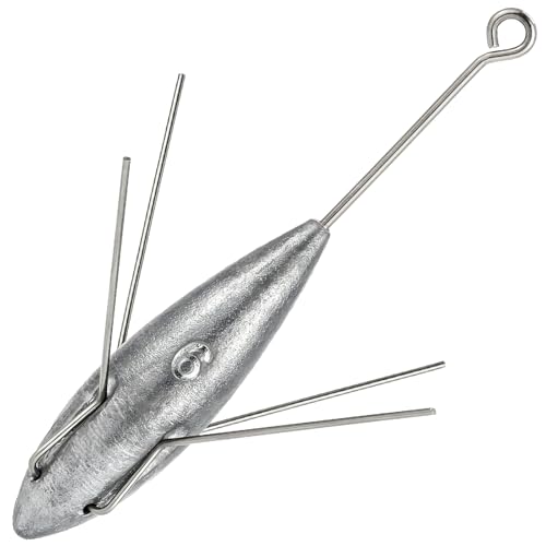Dr.Fish 2 Pack Sputnik Sinker Spider Sinker Surf Fishing Lead Weight Pyramid Saltwater Beach Casting Sea Fishing 4oz