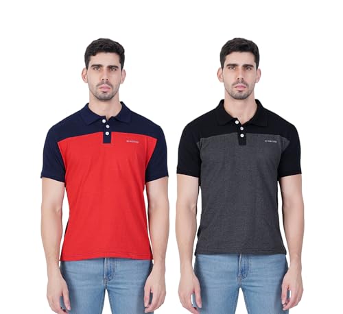 Image of Men's Trendy Color Blocked Regular Fit Polo Shirts (SizeS-3XL)