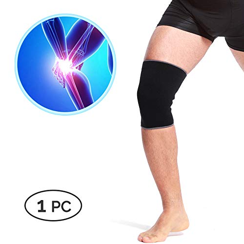 Neotech Care Knee Sleeve - Light, Elastic, Thin, Flexible & Breathable Fabric - Medium Compression - Support Band for Men, Women, Youth - Right or Left Leg - Black Color (Size M, 1 Unit)