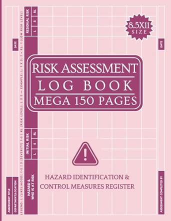 Risk Assessment Log: 150 Pages of Horizontal Layout Risk Assessment Forms Templates for Health & Safety Management, Hazard Identification & Control Measures
