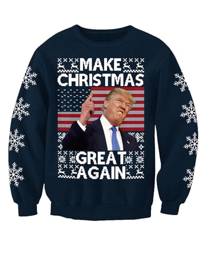 Donald Trump Make Christmas Great Again - Camisola de Natal para adultos azul azul M, azul, Unissexo médio