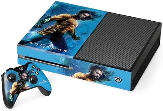 Skinit Decal Gaming Skin Compatible with Xbox One Console and Controller Bundle - Officially Licensed Warner Bros Aquaman Son of The Land and Seas Design
