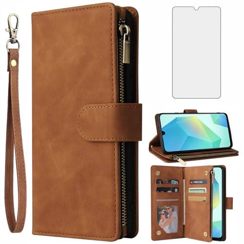 Protection Galaxy A16 5G intégrale contre les chutes avec étui cuir porte-cartes