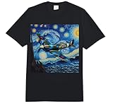 Spitfire WW2 Fantasy Starry Night Van Gogh Famous Painting Comfort Colors Adult Heavyweight T-Shirt