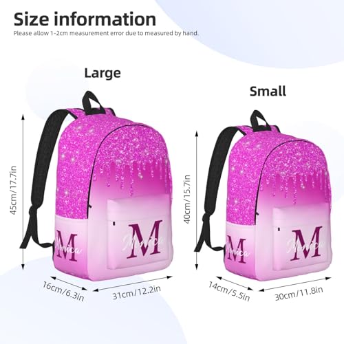 Custom Backpack for Girls Kids, Personalized Bookbag with Name, Customized Casual Unisex Daypack Bags for School Travel Work3