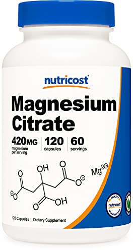 Nutricost Magnesium Citrate 420mg, 60 Servings (210mg Per Capsule, 120 Vegetarian Capsules) - Gluten Free, Non-GMO
