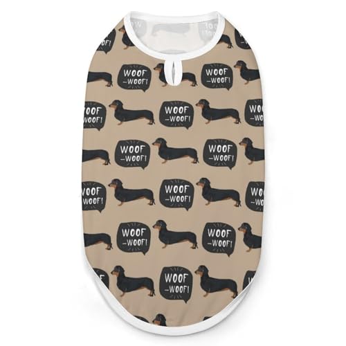 ペット服 ダックスフンド 犬柄 犬服 ペットウェア Tシャツ パーカー 袖なし 犬の服 タンクトップ タンクトップ クールベスト 通気性 ファッション S-2XL