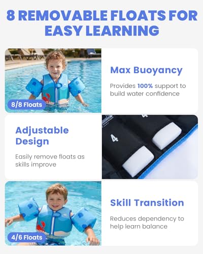 Image of Gogokids Puddle Float Jumper 33-66 Pounds, Toddler Swim Vest Kids Floaties