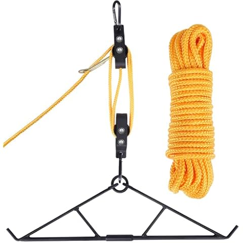 WHSSFINE Deer Hanger for Skinning, Deer Hunting Game Hoist Pulley Lift System with Gambrel, Max to 700LB for Hanging and Processing Deer Hog Goat Cover