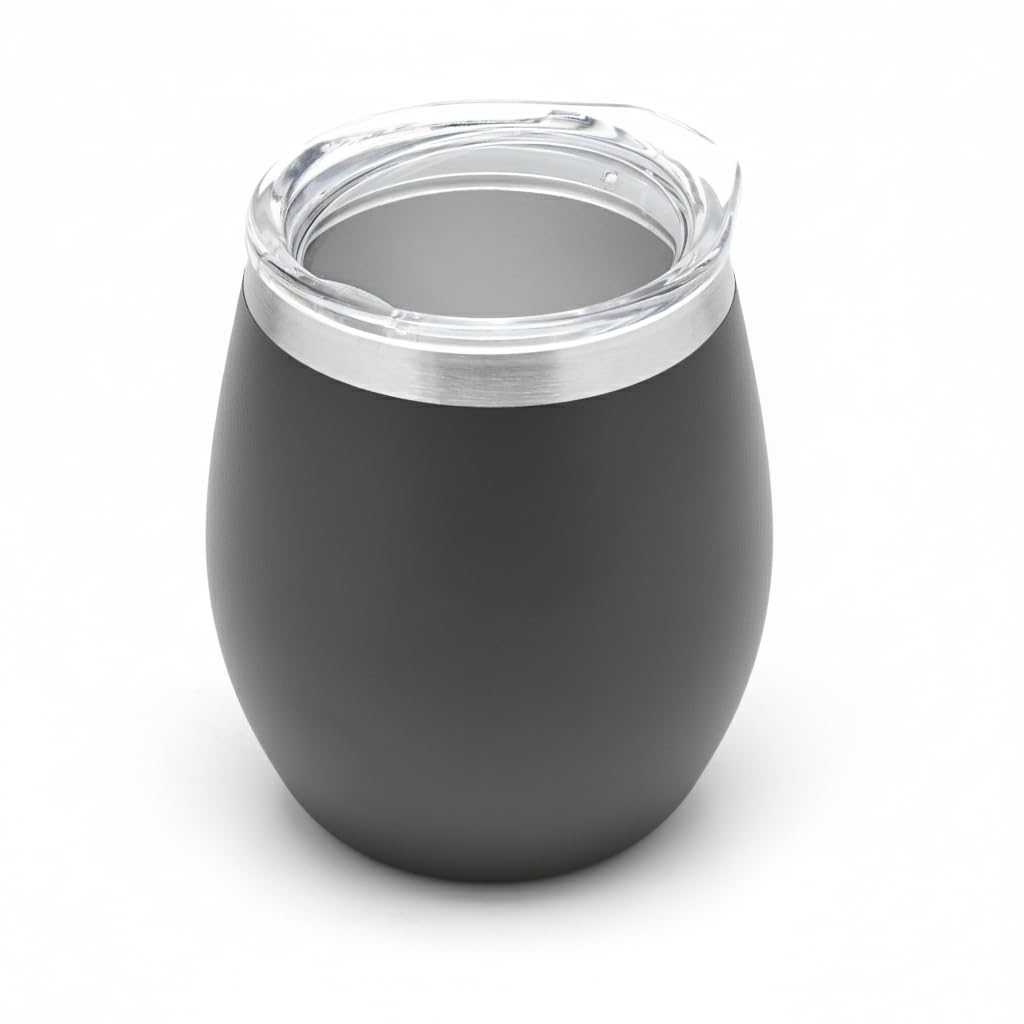 BALIBETOV Set Completo Yerba Mate - Zucca Mate Moderna, Thermos, Bombilla e Spazzola per la Pulizia Inclusi - Tutto in Acciaio Inossidabile 304 18/8 di Qualità Premium (Grigio)