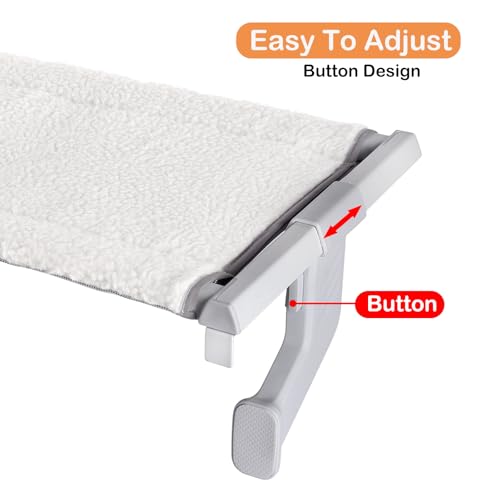 Doemtio Poleiro de Janela de Gato para Gato Grande Interno, Ajuste Deslizante de Uma Etapa Rede de J