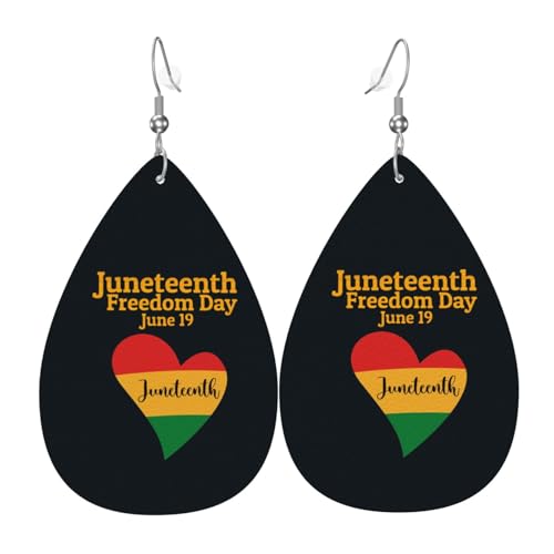 Juneteenth Freedom Day African American Leather Earrings Teardrop Dangle Earrings Holiday Party Decor For Women