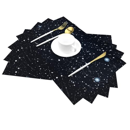 Lot de 6 sets de table antidérapants résistants chaleur lavables