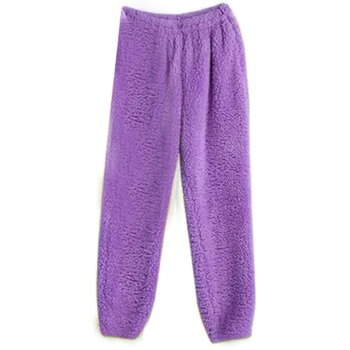 Pantalon de yoga violet XL en polaire idéal pour vos séances matinales et vos moments de détente